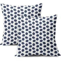 Navy Blue White Brush Pillow Covers 20X20 Inch Boho Polka Dots Ikat Strokes Decorative Pillow Cases Set of 2 Modern Farmhouse Throw Pillows Farmhouse Home Decor for Sofa Living Room Bedroom
