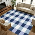 thumbnail image 1 of Navy Blue White Buffalo Check 5x8 Area Rugs, Farmhouse Plaid Modern Geometric Non-Skid Rubber Backing Large Rectangle Rugs - Living Room Bedroom Home Office, Indoor Floor Mat Carpets Washable Rug, 1 of 9