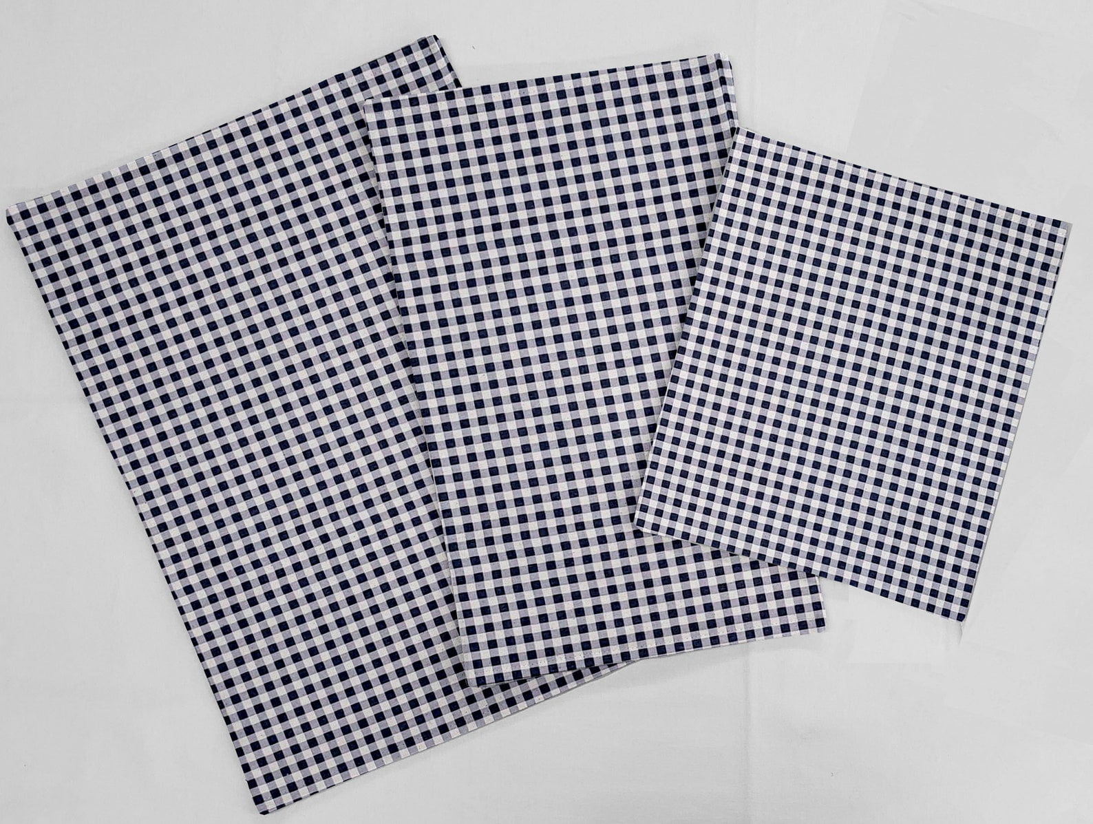 Navy Blue & White Checked Gingham Countertop Appliance Slider Mats by