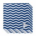 thumbnail image 1 of Navy Blue White Cloth Napkins, Abstract Waves Water Ripple Striped Washable and Reusable Dinner Napkins Set of 4, Table Napkin for Kitchen Party Birthday Wedding Hotel Housewarming 20"x20", 1 of 8