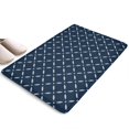 thumbnail image 1 of Navy Blue and White Geometric Flannel Non Slip Door Rugs,Washable Door Mats Indoor,Decorative Door Mats,Dirt-Resistant and Absorbent Doormat for Entrance,Bedroom,Kitchen,Bathroom,31.5"x17", 1 of 4