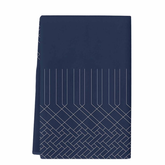 Navy Blue White Geometric Microfiber Kitchen Towel, Modern Herringbone Abstract Art Soft Absorbent Dish Towels, Quick Drying Washable Dishcloths for Kitchen Cleaning, Drying Dishes, 18x28 Inches