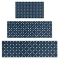 thumbnail image 1 of Navy Blue and White Geometric Pattern Kitchen Rugs Sets Of 3,Kitchen Runner Rugs Non Skid Washable,Decorative Kitchen Floor Mats for Kitchen,Sink,Laundry,17"x30"+ 17"x47" + 17"x59", 1 of 6