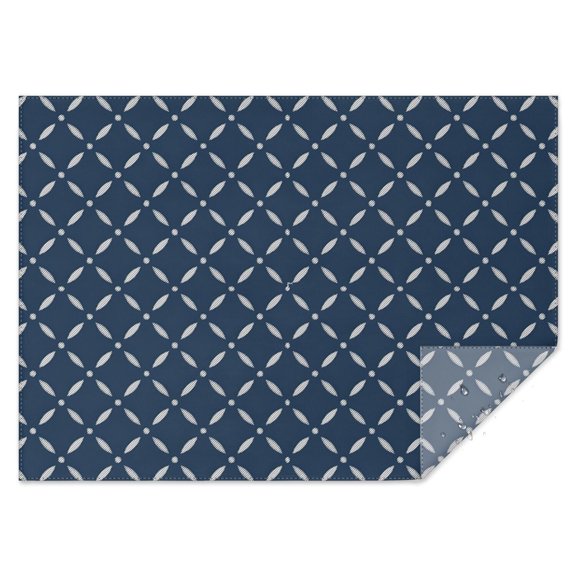 Navy Blue and White Geometric Pattern Rectangle Tablecloth 60"x84",Waterproof Polyester Rectangle Table Cloth, Wipeable Spillproof Polyester Tablecloth for Dining, Camping, Indoor and Outdoor