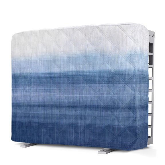 Navy Blue White Gradient Indoor Window Air Conditioner Cover Abstract Ombre Texture Modern Art Double Insulation AC Covers for Inside Window Unit Waterproof AC Unit Covers for Winter 17"Lx13"Hx3.5"D