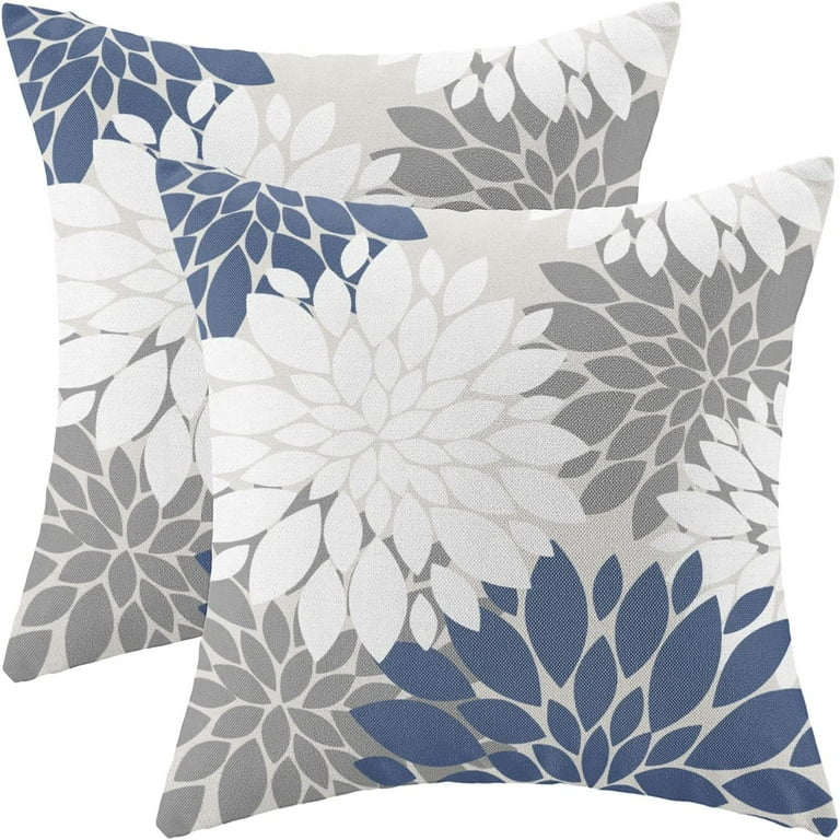 Navy blue and gray pillows top