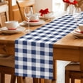 thumbnail image 1 of Navy Blue and White Grid Table Runner 36 Inches Long,Kitchen Dining Tablerunners Pastoral Farm Theme Linen Table Runners Dresser Scarves for Home Dinner Wedding Holiday Party Decor, 1 of 9