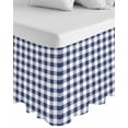 thumbnail image 1 of Navy Blue White Plaid Wrap Around Bed Skirts for California King Bed 18" Drop,Bed Skirt with Adjustable Elastic Belt Dust Ruffle Bed Valance for Bedroom Farmhouse Checkered Buffalo Bed Frame Cover, 1 of 7