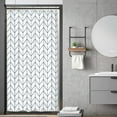 thumbnail image 1 of Navy Blue White Stall Small Width Shower Curtain Liner Stripes Half Size 36x72 Inch Single Narrow Tiny Geometric Chevron Herringbone Dorm Decor Fabric Bathroom Set Polyester Waterproof, 1 of 6