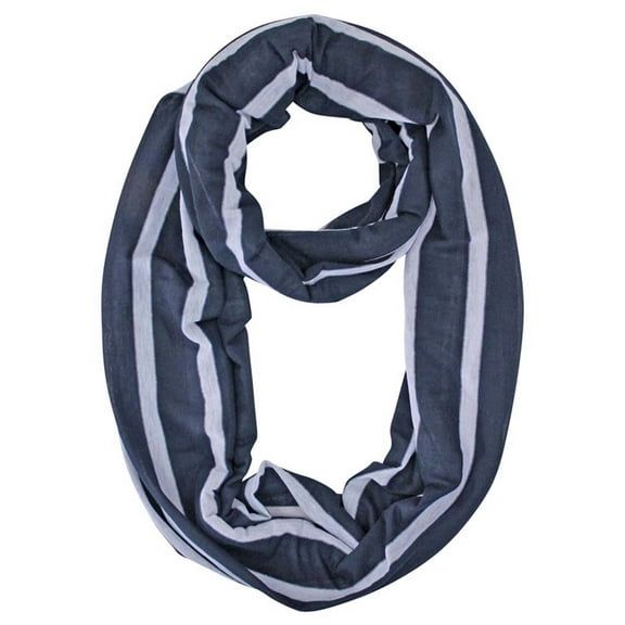 Navy Blue & White Stripe Circle Infinity Lightweight Scarf