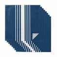 thumbnail image 1 of Navy Blue White Stripe Cloth Napkins, Modern Rustic Vertical Striped Washable and Reusable Dinner Napkins Set of 8, Table Napkin for Kitchen Party Birthday Wedding Hotel Housewarming 20"x20", 1 of 8