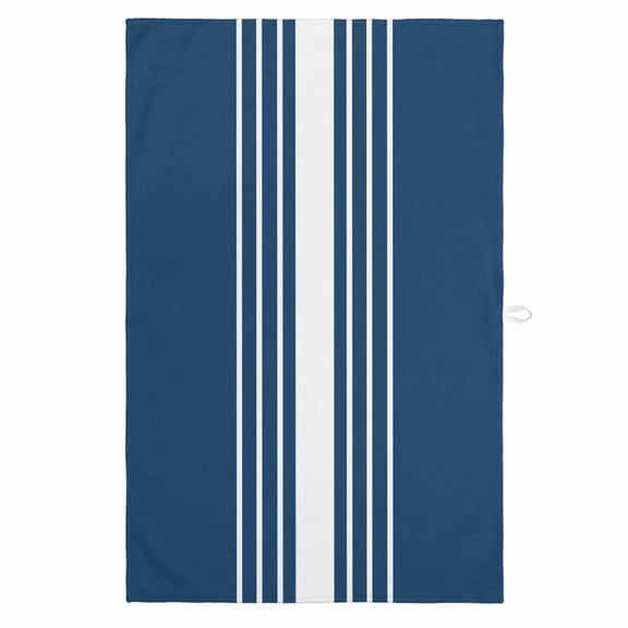 Navy Blue White Stripe Kitchen Towels, Absorbent Microfiber Kitchen Dish Hand Tea Bath Towel, Modern Rustic Vertical Striped Quick Dry Cleaning Cloth Dishclothes Decorative Sets, (1-PC, 18x28)