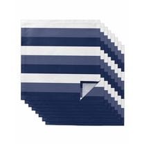 Navy Blue White Striped Cloth Napkins Washable Set of 8, Farmhouse Stripes Reusable Dinner Table Napkins Cloth Bulk for Weddings Kitchen Restaurants Hotel Events Parties 20 x 20 Inch
