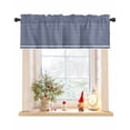 thumbnail image 1 of Navy Blue White Striped Curtain Valance for Windows/Living Room/Kitchen/Bathroom/Café, Short Rod Pocket Tier Curtain Window Panel Farmhouse Geometric Horizontal Lines Stripes Topper Curtain 42''x18'', 1 of 6
