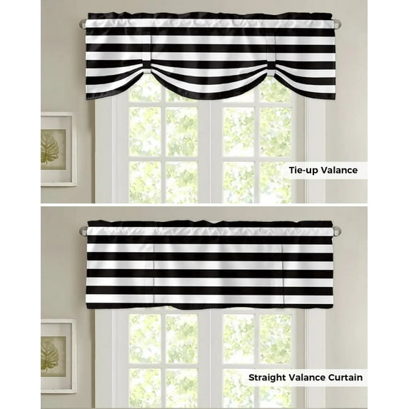 Navy Blue White Stripes Small Curtain Rod Pocket Short Curtains Home Decor Partition Cabinet Door Window Curtains