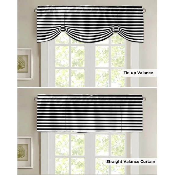 Navy Blue White Stripes Small Curtain Rod Pocket Short Curtains Home Decor Partition Cabinet Door Window Curtains