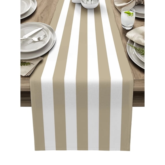 Navy Blue White Stripes Table Runner Home Wedding Table Flag Mat Table Centerpieces Decoration Party Dining Long Tablecloth