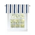 thumbnail image 1 of Navy Blue White Stripes Valances for Windows Minimalist Abstract Vertical Striped Kitchen Valance Curtain Rod Pocket Small Curtains for Cafe Bathroom Laundry Basement 54" x 18", 1 of 8