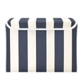 thumbnail image 1 of Navy Blue Wide Vertical Stripes Foldable Storage Bin with Lid and Handle Collapsible Storage Box 16.5 x 12.6 x 11.8 inches, 1 of 7