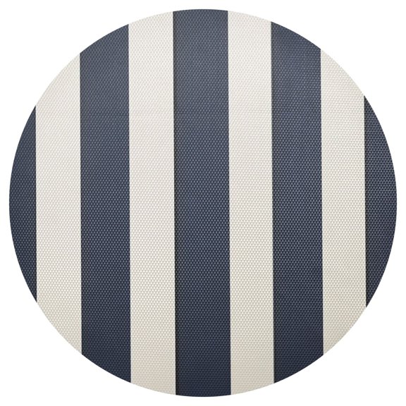 Navy Blue Wide Vertical Stripes PVC Round Grid Placemat Table Mat 1 Pc 15.4" x 15.4"