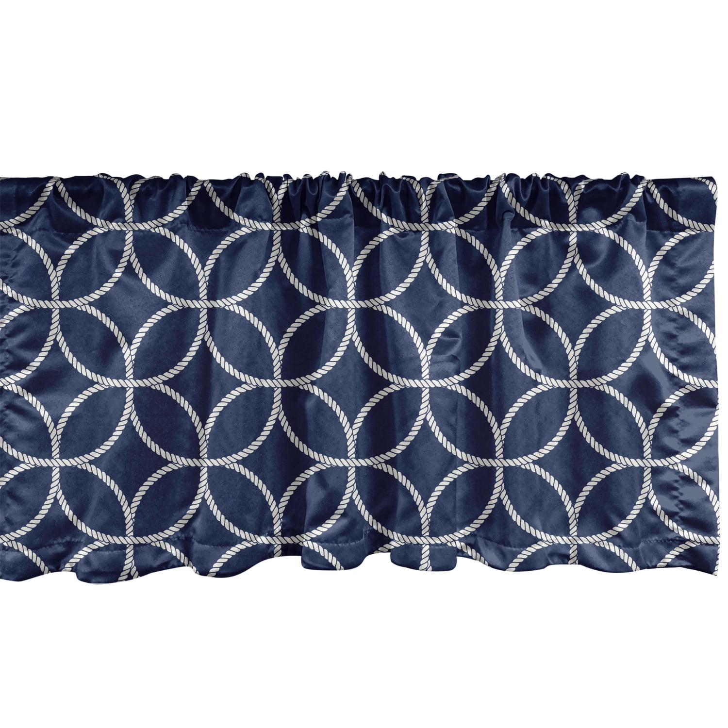 Navy Blue Window Valance Pack of 2, Continuous Demonstration of
