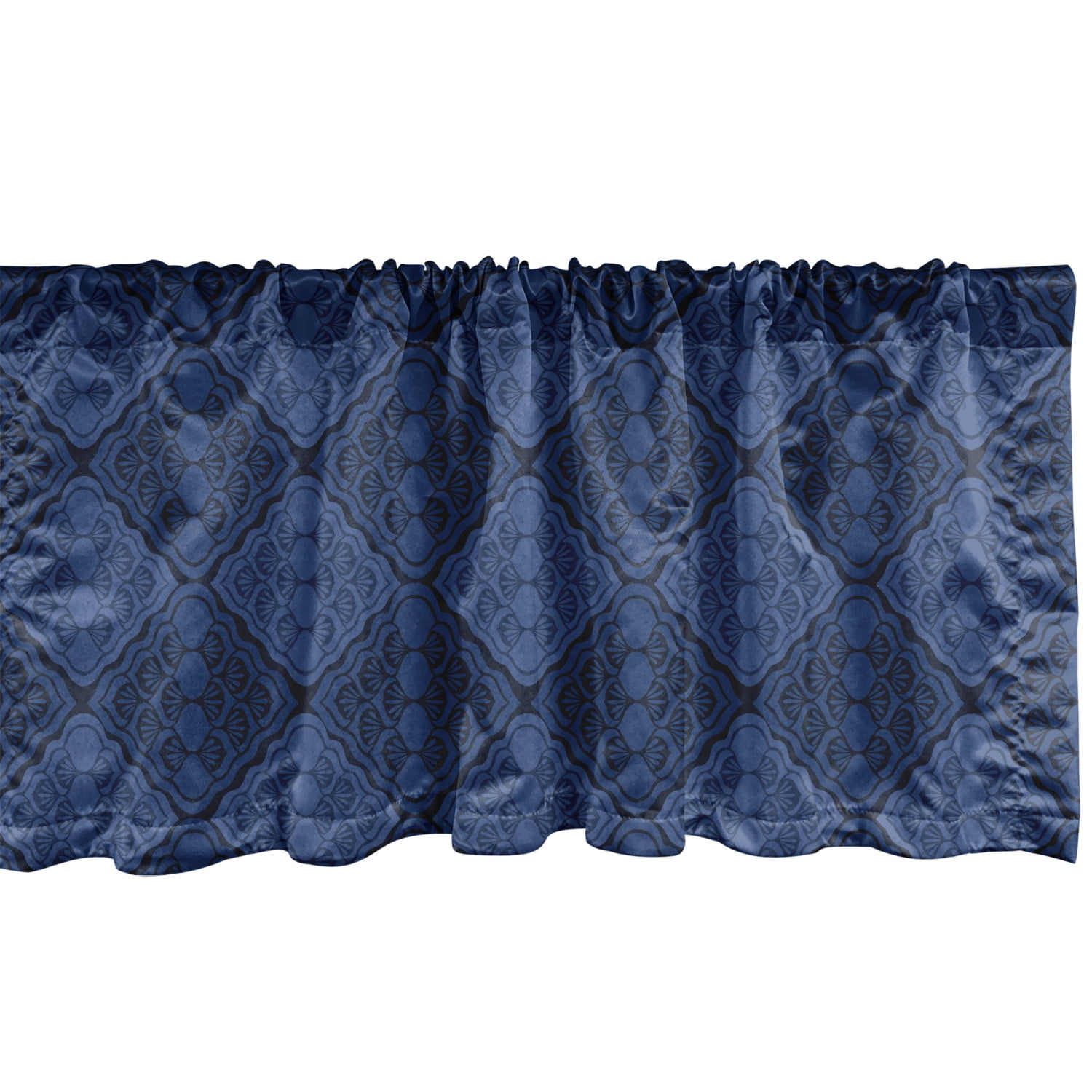 Navy Blue Window Valance Pack of 2, Nautical Colored Continuous