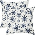 thumbnail image 1 of Navy Blue Winter Snowflakes Pillow Covers 20x20 Set of 2 Christmas Decorative Throw Pillows Outdoor Farmhouse Xmas Holiday Seasnoal Pillowcases Cushion Case Decor for Home Sofa Couch Bed, 1 of 4