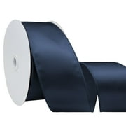 Navy Blue Wired Satin Ribbon, 1-1/2 Inch x 25 Yards – Ideal for Christmas Tree Decor, Gift Wrapping, Flower Bouquets, Weddings, Parties, Hair Accessories & Wreaths​