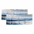 thumbnail image 1 of Navy Blue Yellow Curtain Valances for Windows, Kitchen Valance Window Treatments Panel 2 Pack, Modern Abstract Oil Painted Vintage Rod Pocket Short Curtains for Bathroom Bedroom 54 x 18 Inch, 1 of 8
