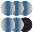 thumbnail image 1 of Navy Blue Yellow Ombre Coasters Set of 6, Absorbent Coasters for Drinks, Farmhouse Modern Gradient Art Coaster for Desk Coffee Table Protection, Home Decor House Warming Gifts 4", 1 of 8