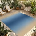 thumbnail image 1 of Navy Blue Yellow Ombre Outdoor Rug for Patio/Deck/Porch, Non-Slip Large Area Rug 5 x 8 Ft, Farmhouse Modern Gradient Art Indoor Outdoor Rugs Washable Area Rugs, Reversible Camping Rug Carpet Runner, 1 of 8