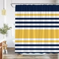 thumbnail image 1 of Navy Blue Yellow Shower Curtain Abstract Geometric Stripe Modern Contemporary Simple Fashion Boho Mid Century Bathroom Set Bathtub Accessories Polyester Fabric with Hooks 36Wx70H Inch, 1 of 6