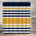 thumbnail image 1 of Navy Blue Yellow Shower Curtain Abstract Geometric Stripes Modern Simple Geometry Mid-Century Fashion Bathroom Accessories 72"W x 96"L, 1 of 6