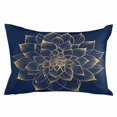 thumbnail image 1 of Navy Blue Yellow Spring Floral Throw Pillow Cover 20 x 26 Inch Decorative Pillow Cover Abstract Blossoms Botanical Lumbar Pillowcase Seasonal Rectangle Cushion Case for Couch Sofa Bed Living Room, 1 of 7