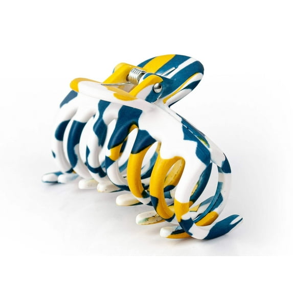 Navy Blue, Gold White Hair Clip (2 pack)