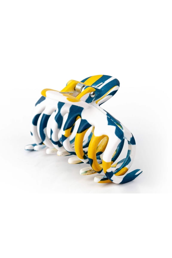 Navy Blue, Gold White Hair Clip (2 pack)