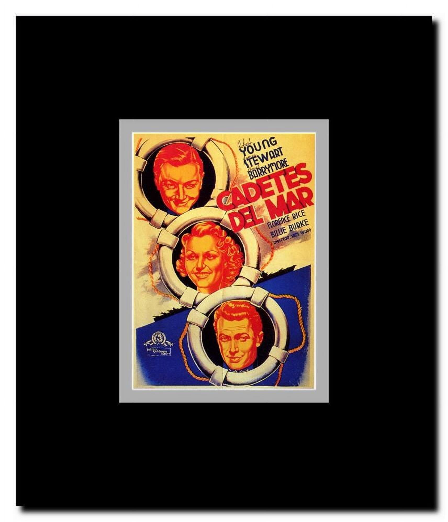 Navy Blue and Gold Framed Movie Poster
