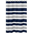 thumbnail image 1 of Navy Blue and Gray Stall Shower Curtain, Teen Stripe Printed Bath Curtains with Hooks for Home/Apartment/Dormitory Bathroom Decor 36x72in, 1 of 6