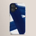 Shell Posster Blue Navy Blue and White Brushstroke Tough Case for Apple iPhone ...