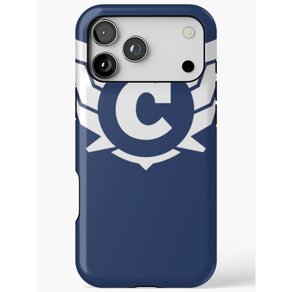 Navy Blue and White C Monogram Tough Case for Apple iPhone, Dual-Layer Polycarbonate and TPU
