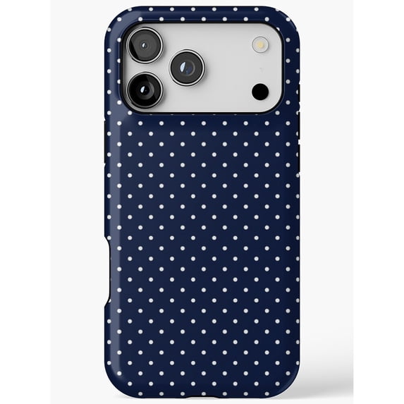 Phone For Delivery Navy Blue and White Polka Dot Tough Phone Case for Apple iPhone Models ...