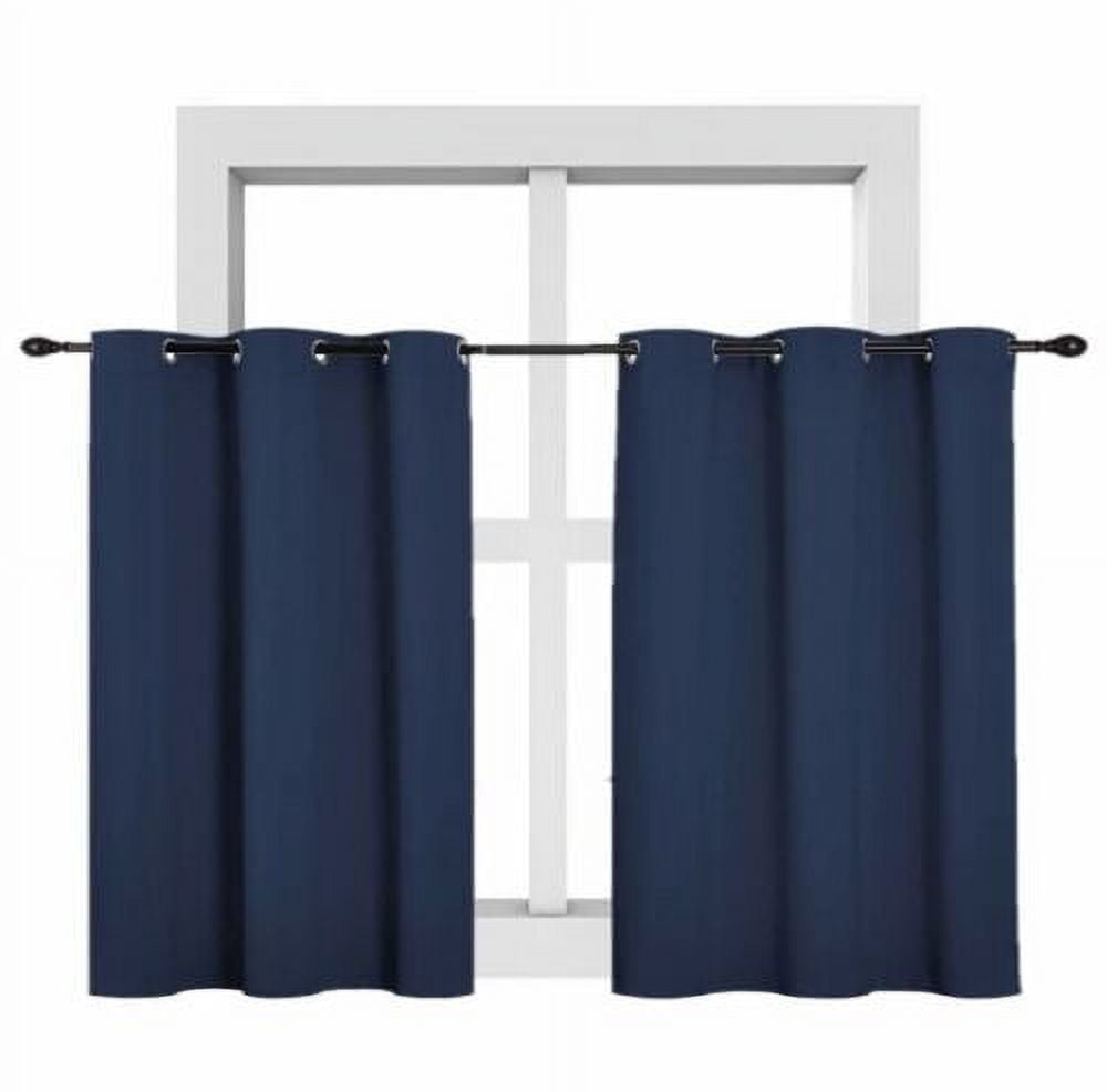 Navy Blue color 1 Panel Grommets top window treatment curtain thermal insulated blackout drape