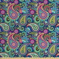 thumbnail image 1 of Ambesonne Navy and Blush Fabric by the Yard Upholstery, Vintage Paisley, 5 Yards, Pink Blue Yellow, 1 of 4