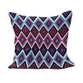 thumbnail image 1 of Navy and Blush Fluffy Throw Pillow Cushion Cover, Geometrical Diamond Line Pattern Retro Nostalgic Psychedelic Design, Decorative Square Pillow Case, 40" x 40", Magenta Purple Blue, by Ambesonne, 1 of 5