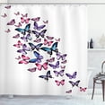 thumbnail image 1 of Ambesonne Navy and Blush Shower Curtain, Many Butterflies, 69"Wx70"L, Violet Blue Pink, 1 of 3