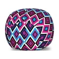thumbnail image 1 of Navy and Blush Storage Toy Bag Chair, Geometrical Diamond Line Pattern Retro Nostalgic Psychedelic Design, Stuffed Animal Organizer Washable Bag, Small Size, Magenta Purple Blue, by Ambesonne, 1 of 3