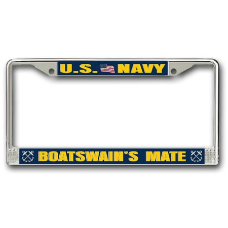 Navy Boatswain's Mate BM Chrome License Plate Frame