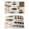 thumbnail image 1 of Navy Bohemian Placemats Set of 4, Geometric Boho Abstract Color Block Placemats for Dining Table, Place Mats for Kitchen Tabletop, Waterproof Wipeable Dining Table Mats Set, 1 of 9
