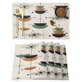 thumbnail image 1 of Navy Bohemian Placemats Set of 8, Geometric Abstract Stripes Vintage Beige Placemats for Dining Table, Place Mats for Kitchen Tabletop, Waterproof Wipeable Dining Table Mats Set, 1 of 9