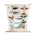 thumbnail image 1 of Navy Bohemian Tie Up Curtains for Windows 63 Inch Length Balloon Curtains Kitchen Adjustable Balloon Window Shade Geometric Boho Abstract Color Block Tie Up Valance Bathroom Curtain Window 46"x63", 1 of 6